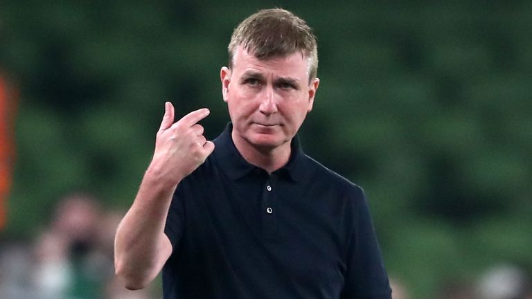 Republic of Ireland manager Stephen Kenny during the 2022 FIFA World Cup qualifiers at the Aviva Stadium in Dublin.  Image Date: Tuesday, September 7, 2021.