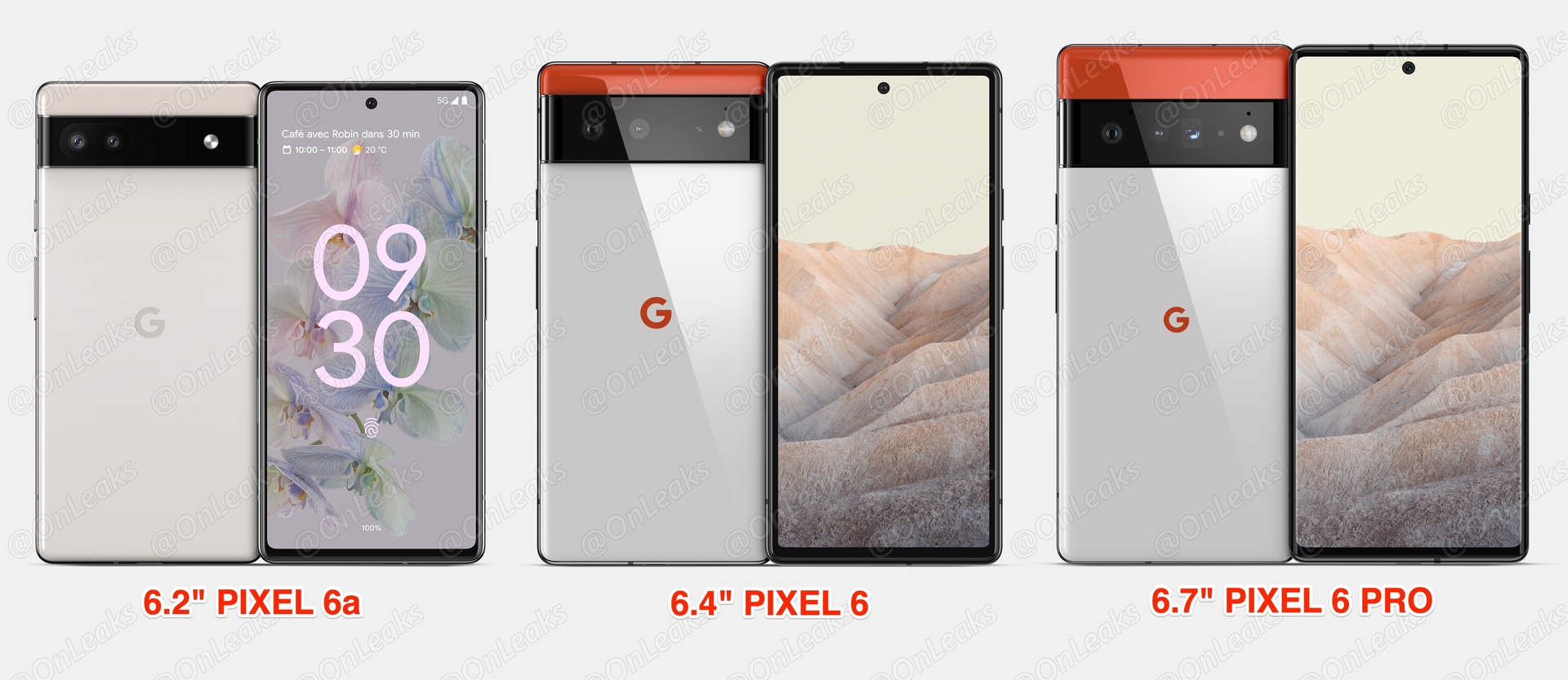 Direct comparison Pixel 6a, Pixel 6, Pixel 6 Pro
