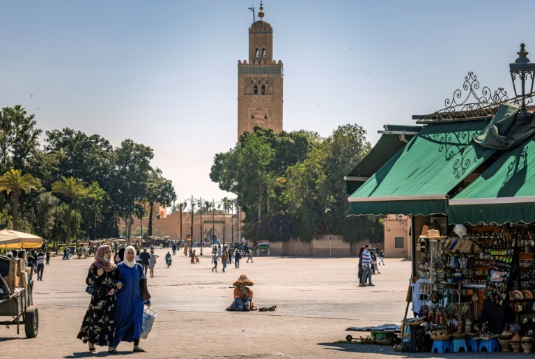 Photo taken by passers-by on May 6, 2021, in a square in Maracce, Morocco
