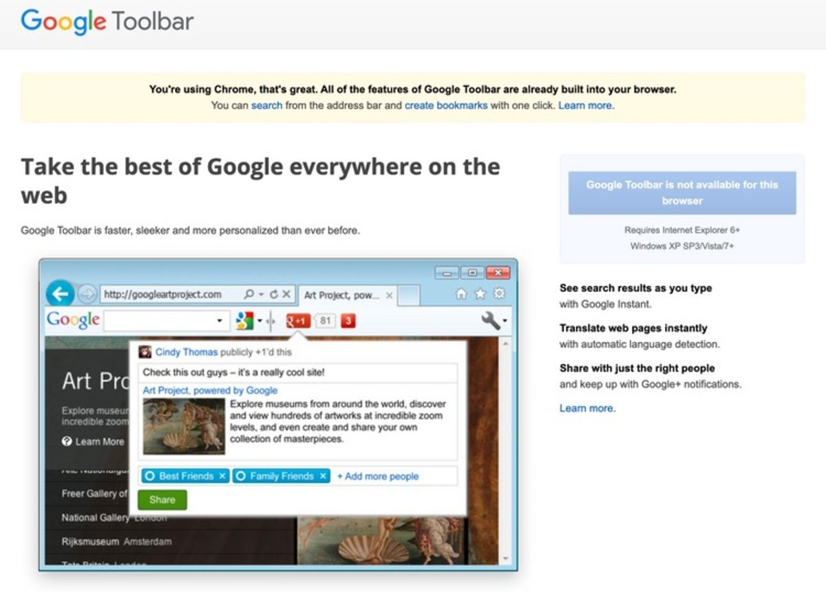 Google has fired its ancient toolbar
