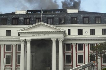 Fire breaks out in the South African Parliament in Cape Town  The world