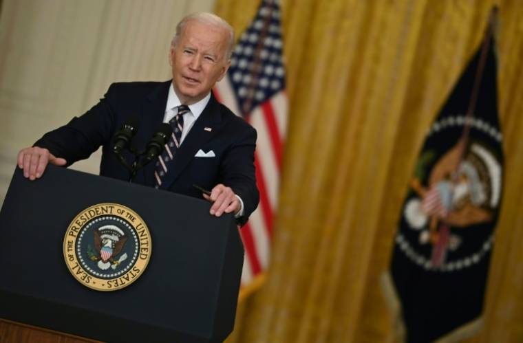 US President Joe Biden, February 22, 2022 at the White House in Washington (AFP / Brendan Smylovsky)