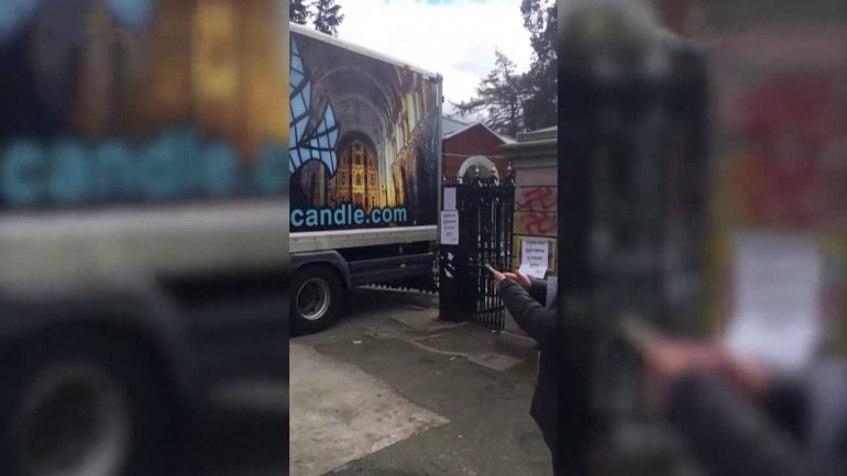 Ireland: A man was arrested after a truck rammed into the gate of the Russian embassy