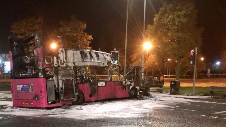 Another bus was hijacked and set on fire in Northern Ireland