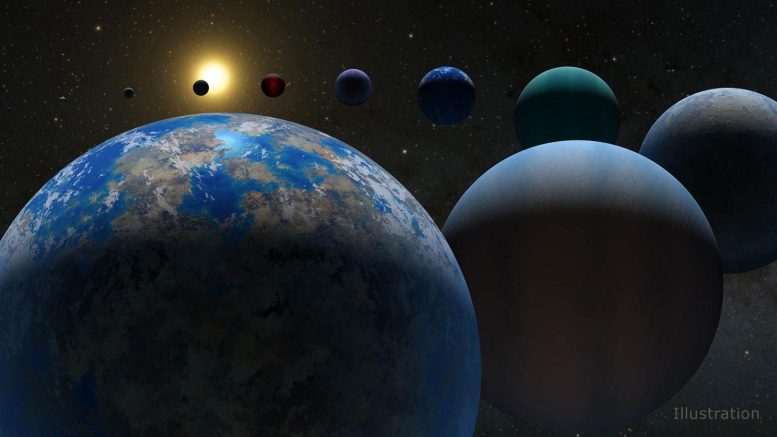 What do the planets look like outside our solar system?  A variety of options are shown in this image.  Scientists discovered the first planets in the 1990s.  As of 2022, this number is just 5,000 happy planets.  Attribution: NASA / JPL-Caltech