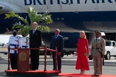 The Lord and Countess of Wessex landed at St. Lucia in the Caribbean