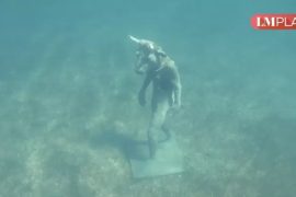 The Minotaur statue that appeared on a lake in Argentina scares tourists  Tourism