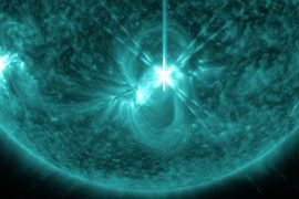 A "mixed" sunspot exploded into a huge solar flare