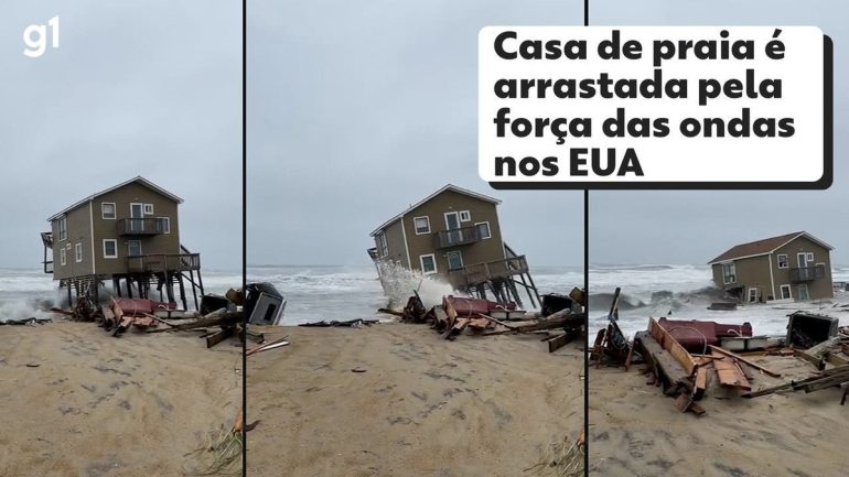Beach house washed away by US waves;  Watch Video |  The world