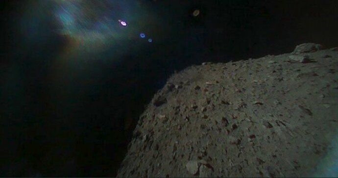 The asteroid Ryugu is being studied by the Japanese