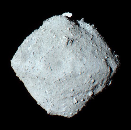 The Japanese spacecraft Hayabusa 2 carried surface samples of the asteroid Rugu to Earth.  Photo by German Aerospace Center / NASA / Japan Aerospace Exploration Agency