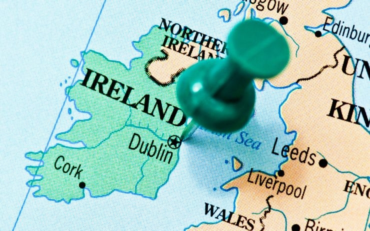 Irlande sur la carte
