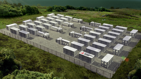 Mitsubishi Power and Ion Renewables thanks Mitsubishi Power's Emerald Energy Storage Solutions for introducing sustainable and secure power plants with high frequency response capability to the Irish National Grid.  The four battery power storage projects will combine renewable energy and support three major energy projects for Ireland and the European Union.  (Render Credit: Mitsubishi Power)