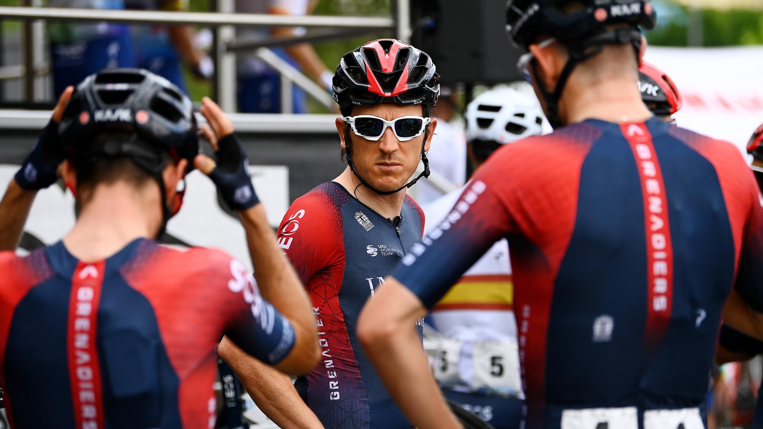 Gerant Thomas comments that the 'crazy' team in the first week of the Tour de France will determine the roles of Inios Grenadiers.

