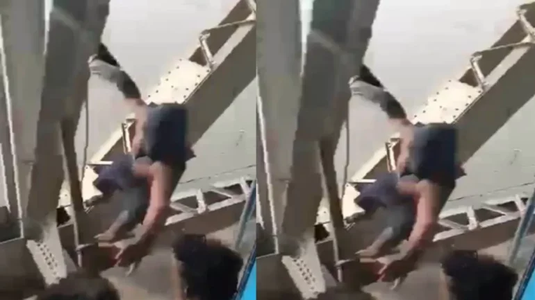 Is this Spider-Man?  The thief hanging on the railway bridge, goodbye before closing his eyes