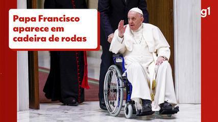 Pope appears in a wheelchair