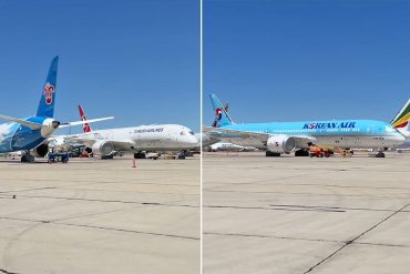 Video shows a yard filled with Boeing 787s awaiting delivery clearance