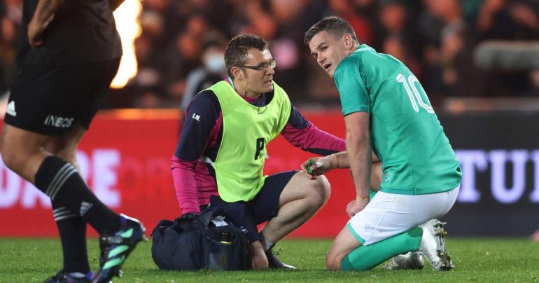 Irish coach rules out Sexton after suffering a concussion on Saturday for second Test against All Blacks