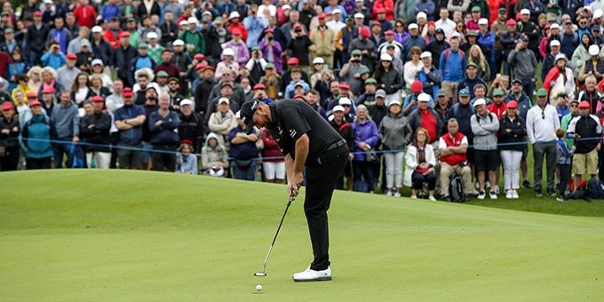 Shane Lowry at his home ground in Ireland, Schaffele ahead - via Twitter @JPProAm