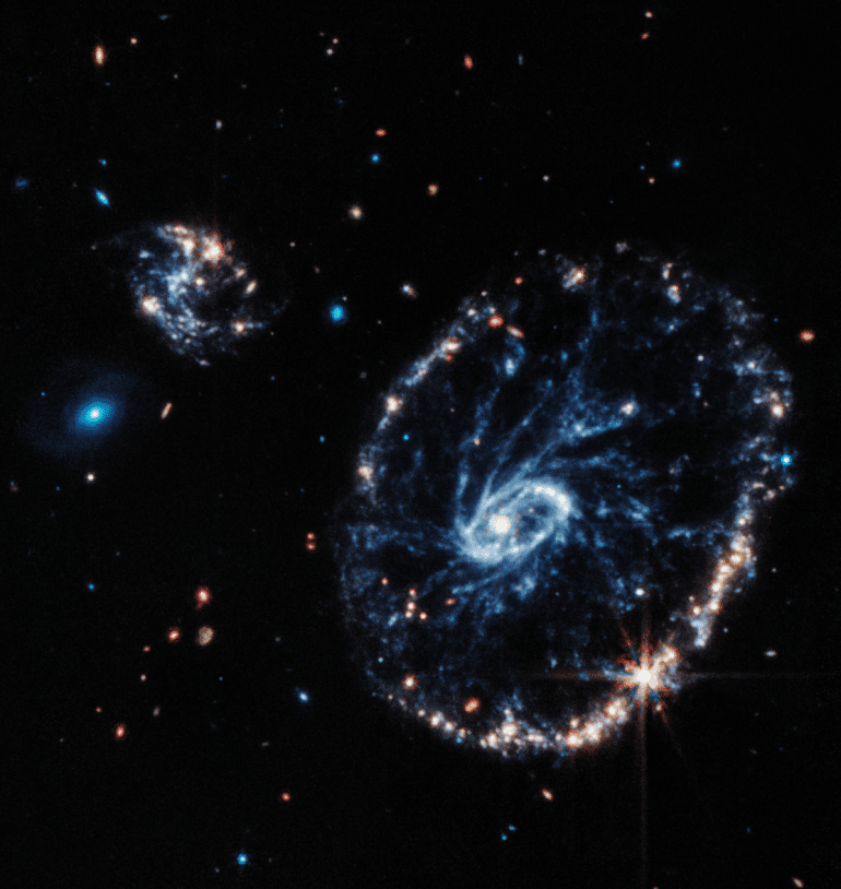 James Webb Space Telescope Draws Amazing Details of Wheel Galaxy Science Quest - cnBeta.COM