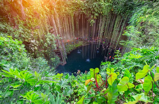 Mexico's famous cenotes were formed when the limestone in the crater crumbled
