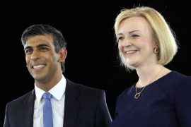 Who are the two candidates running to succeed Boris Johnson, Liz Truss and Rishi Sunak?