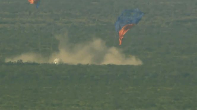 Monday, September 12, 2022 Blue Origin provided an image showing the rocket's failed takeoff and soft landing in the desert.