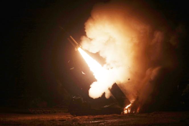 A missile launched from South Korea during a joint exercise with the US.  October 5, 2022.