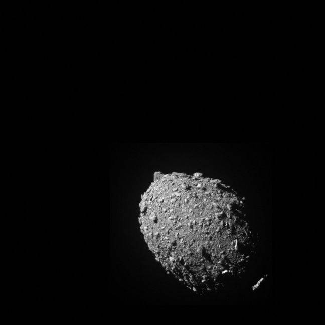 Dimorphos asteroid hit by Dart mission.