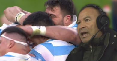 Video summary.  RUGBY.  Argentina, Eddie Jones put his head down after embarrassing England