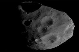 First close flyby of Phobos, one of the mysterious moons of Mars