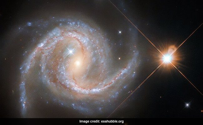 Hubble Telescope Photobombs Spiral Galaxy, Milky Way Stars