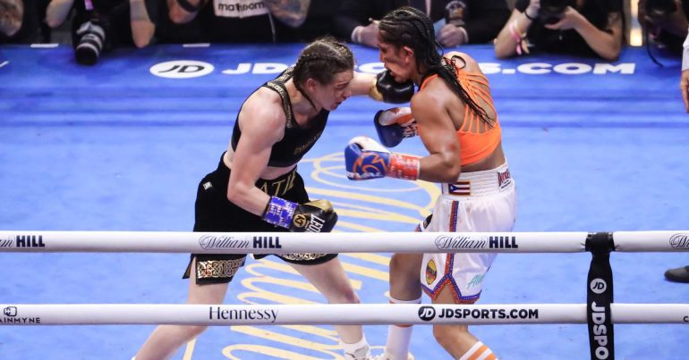 Katie Taylor tells Eddie Herer and Jake Paul to fix their problem and 'do what's right for boxing' to get Amanda Serrano back in the fight