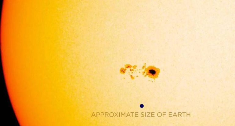 What is known about the sunspot that increases in size by 10 times and moves towards the earth |  NASA |  TDEX-REVTLI |  Answers