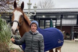 An Irishman with his favorite horse Americana: Nano Healy with his fighter