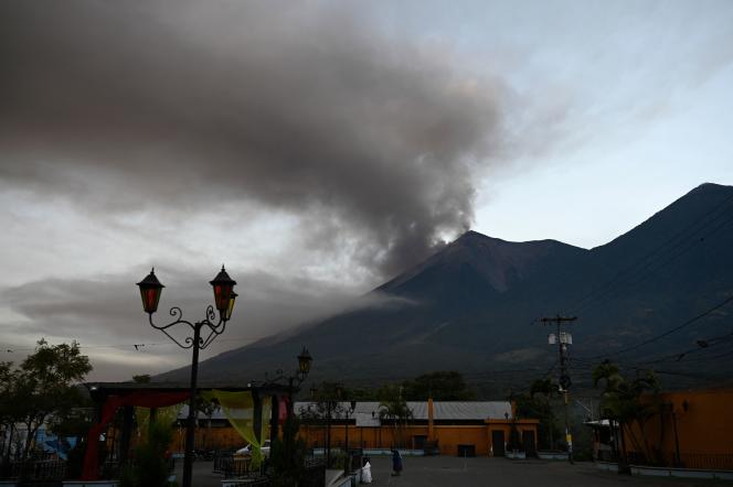 The volcano as seen from the city of Alotenango on December 11, 2022.