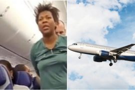 The passenger is arrested on the plane after "doing what Jesus said" and causing the plane to crash